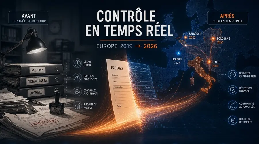 Controle en temps réel - Bilan facturation électronique en Europe pays pionniers